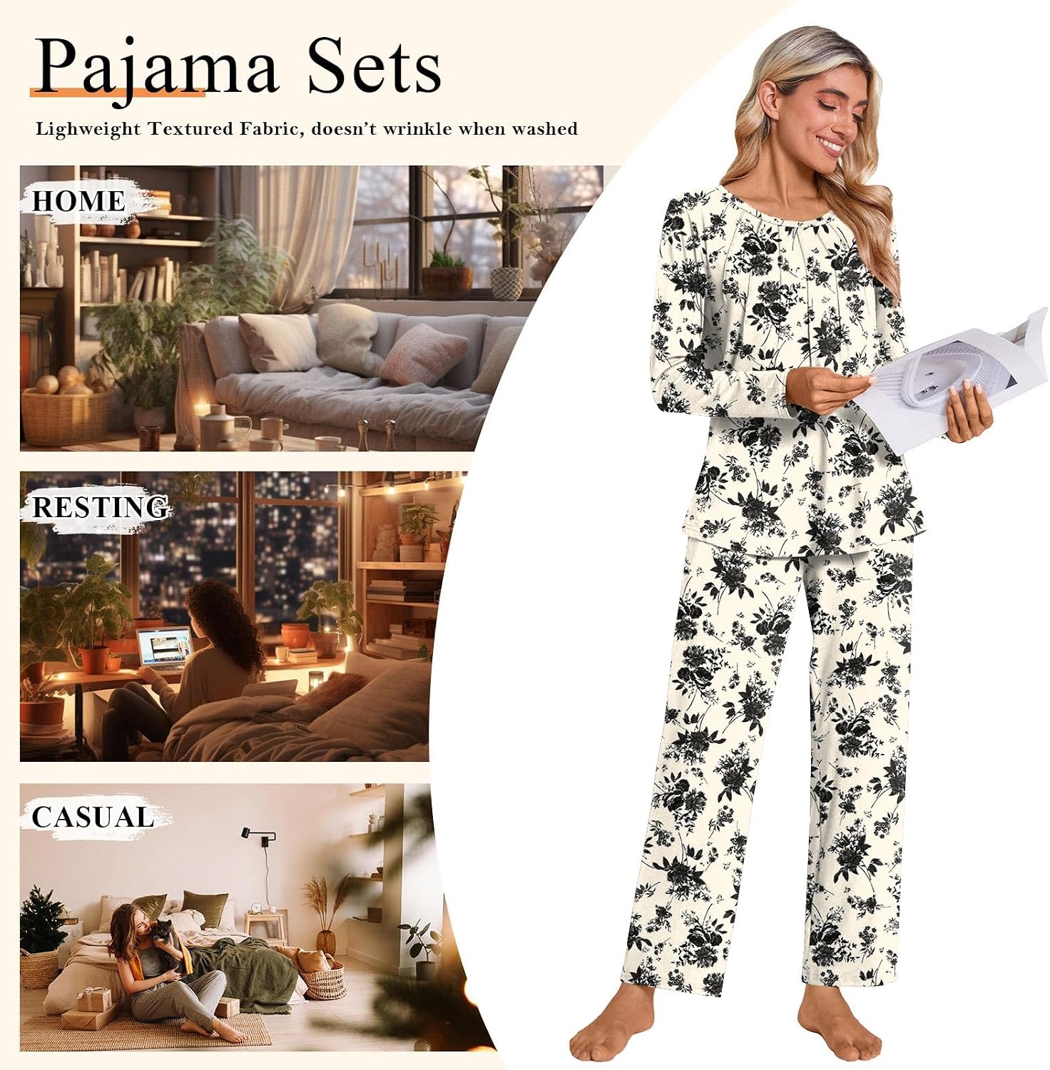 Detalle 2 de Addtoo Women's Pajama Set, Rayon Blend