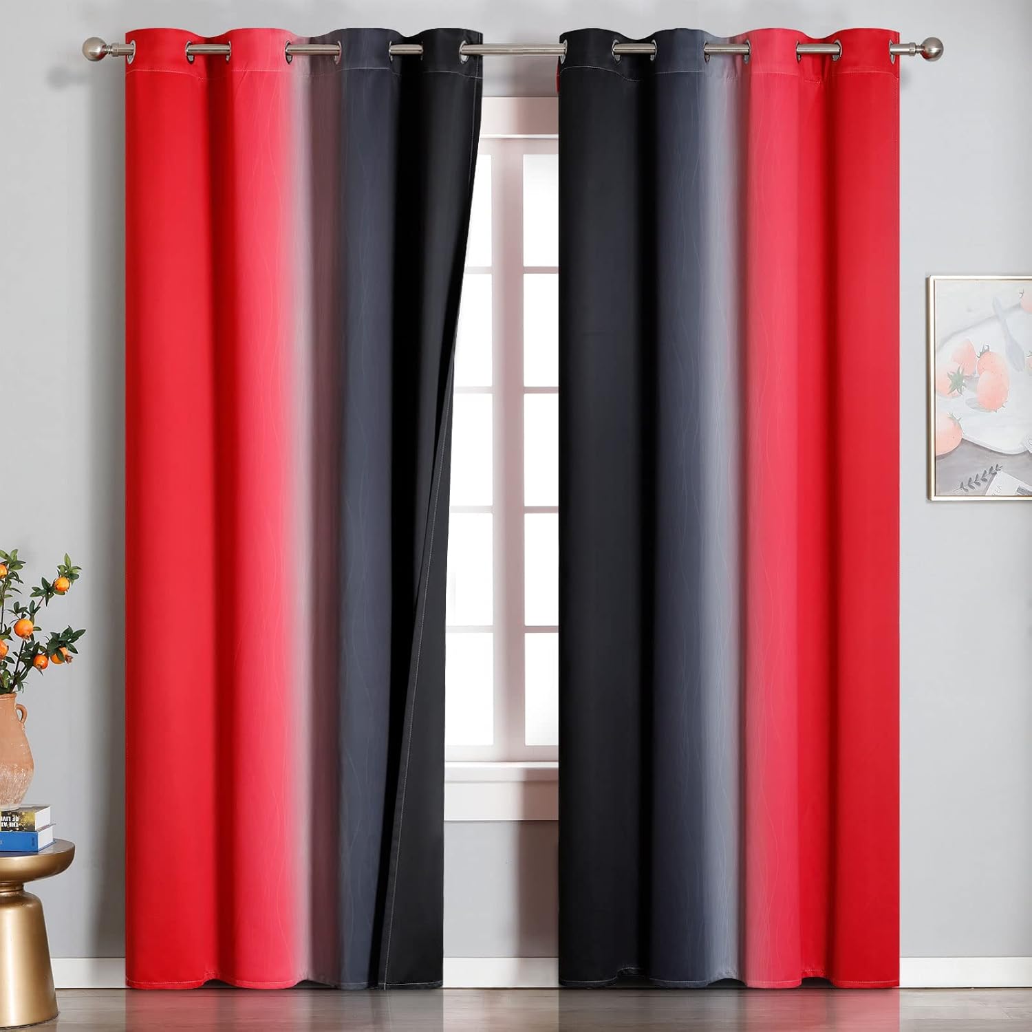 Thumbnail 1 de VEHEDE Ombre blackout curtains 90 inch