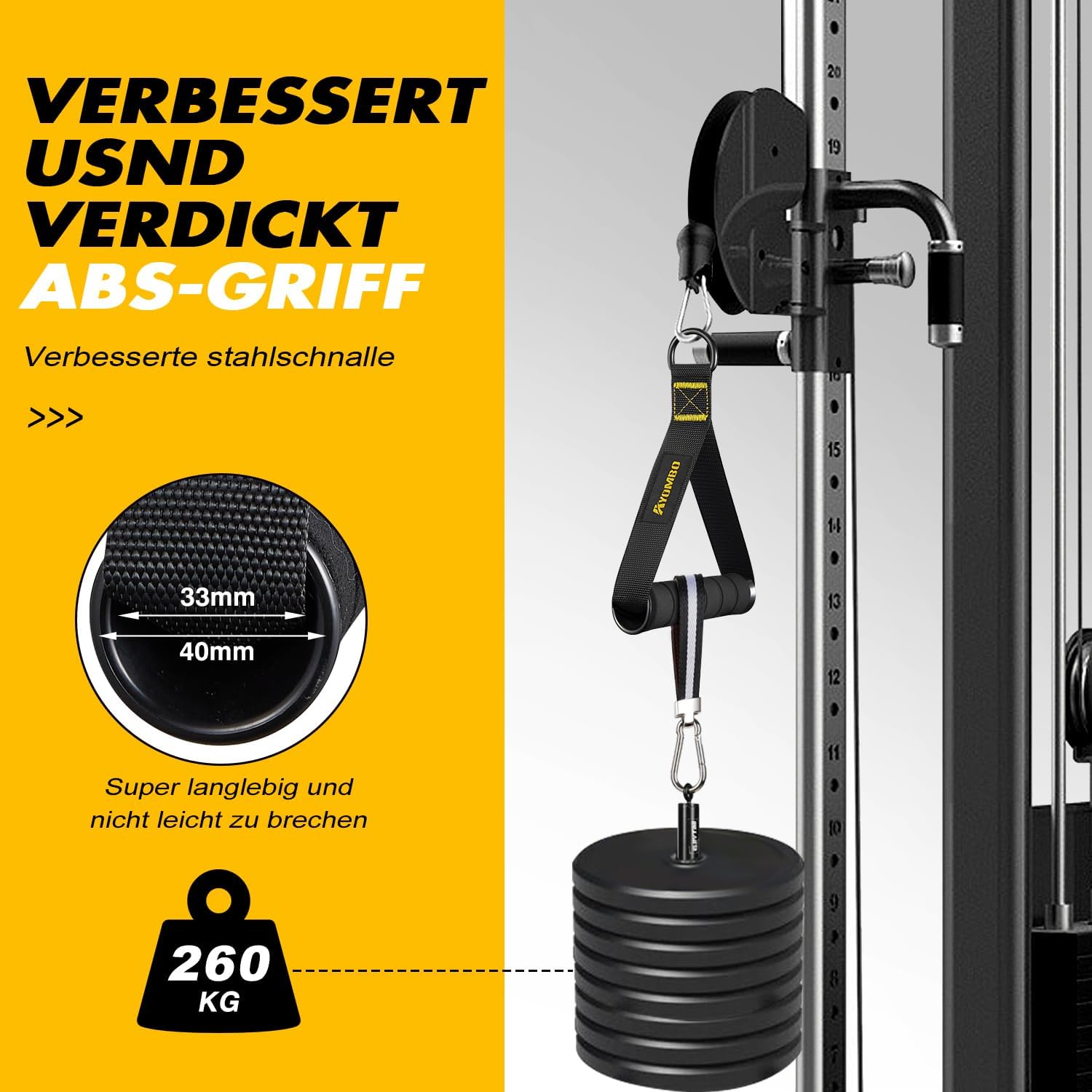 Thumbnail 2 de Ayombo Resistance Band Handle with Heavy-Duty Cable Attachment and Nylon Strap D-Ring
