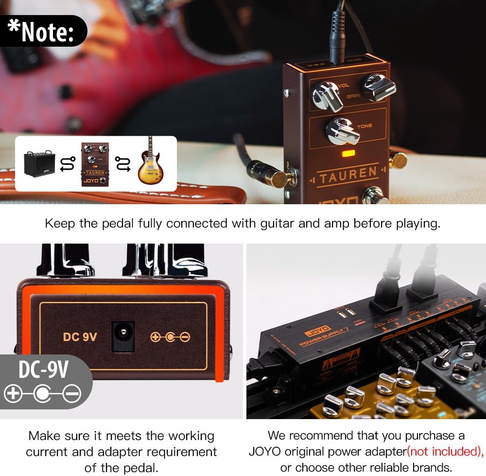 Detalle 2 de JOYO Tauren R-01 Overdrive Guitar Pedal with Touch-Sensitive Drive and Ambient LEDs