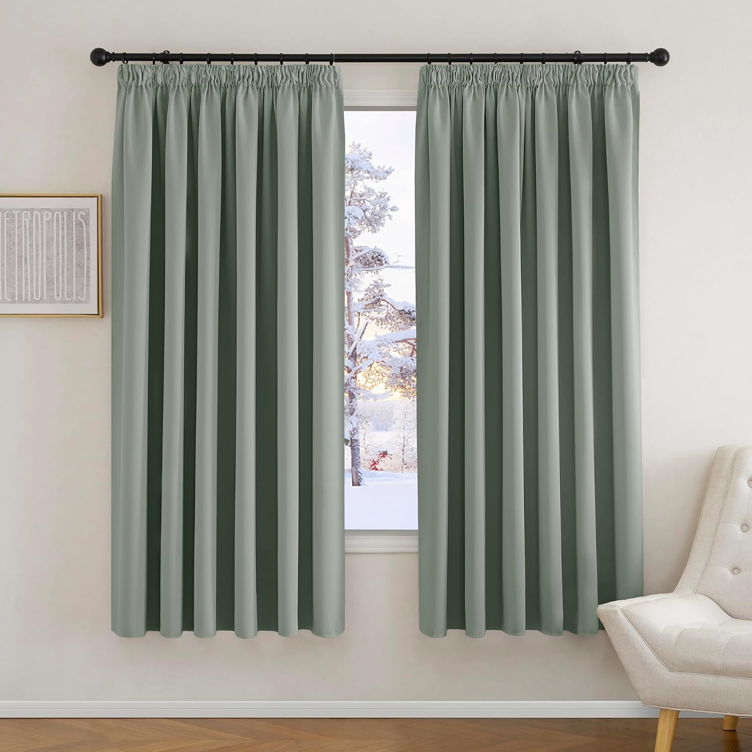 Detalle de PONY DANCE Extra Wide Blackout Curtains 90ร72 inches ๐ช