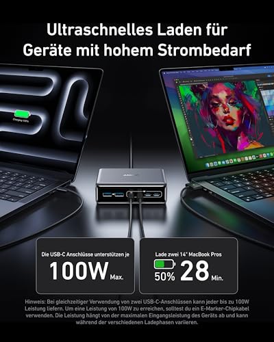 Detalle de Anker Prime 200W USB-C Ladegerät – GaN-Ladestation mit 6 Anschlüssen