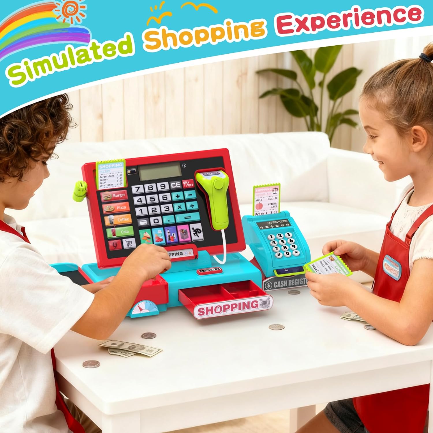 Thumbnail 1 de Elektronische Spielzeug-Kasse mit Scanner und Sound – Rollenspielkasse für Kinder ab 3 Jahren