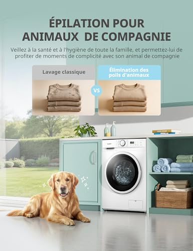 Detalle 2 de COMFEE CF12EWA01W Lave-Linge 12 kg – Classe A, moteur BLDC 1400 RPM, blanc