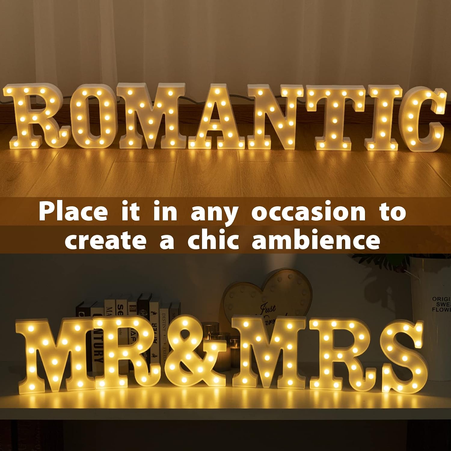 Thumbnail 5 de HXWEIYE Light Up Letter R, Warm White LED Marquee, Battery-Powered