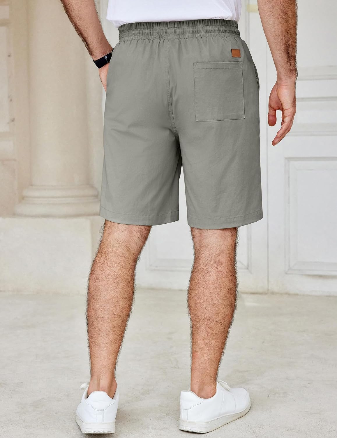 Detalle 2 de COOFANDY Cotton Casual Shorts Elastic Waist