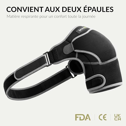 Detalle de BraceUP Attelle Épaule Réglable – Épaulière Médicale pour Tendinite et Douleur avec Poche pour Glace