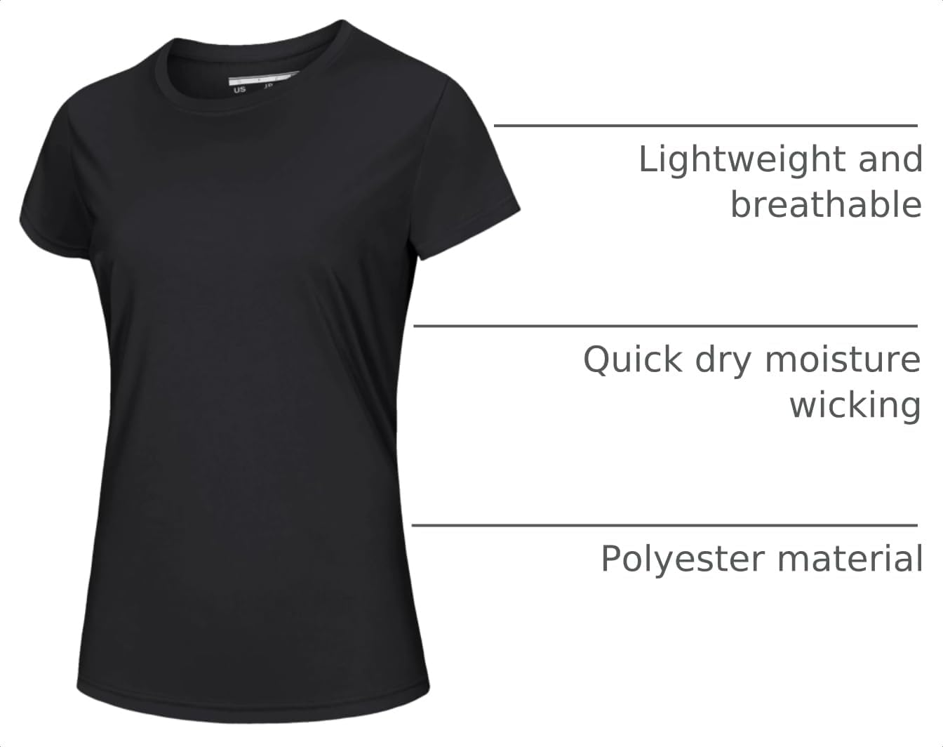 Detalle 2 de MAGCOMSEN Women's Short Sleeve Workout Top with UPF 50+ - Quick Dry Rash Guard