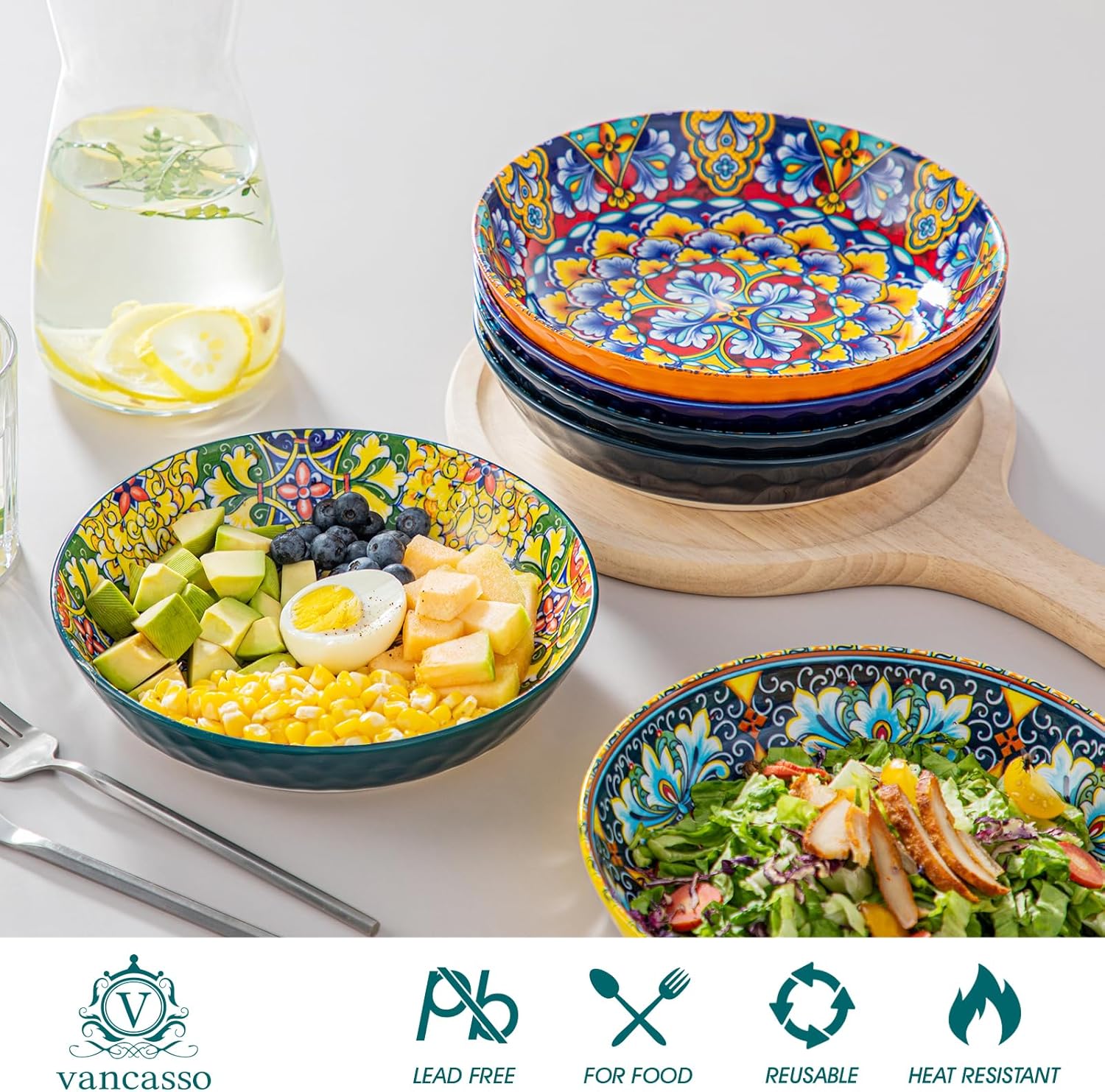 Detalle de Vancasso Pasta Bowls 32 Oz set of 6