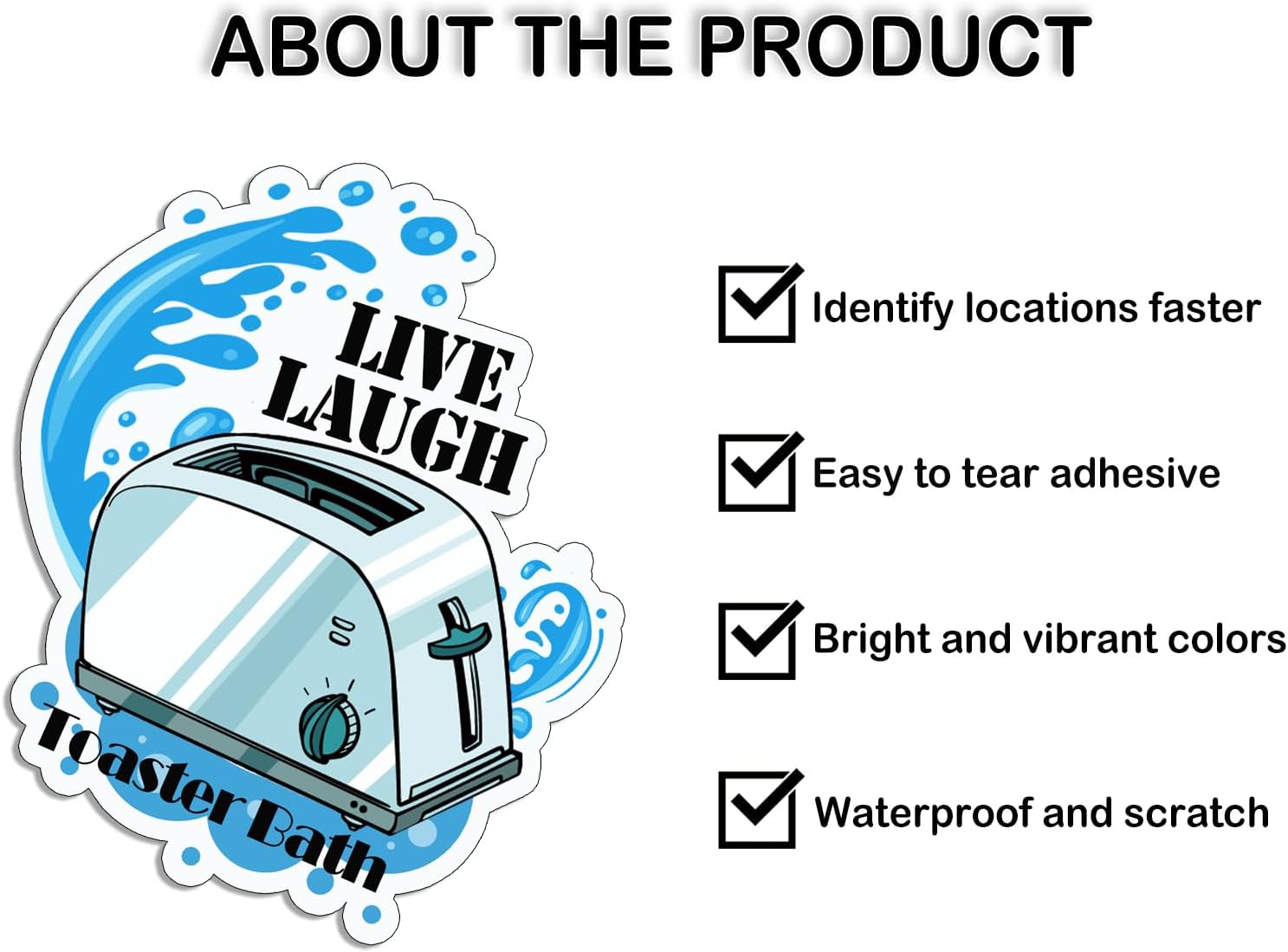 Thumbnail 2 de Live Laugh Toaster stickers 2.32x3 in 📎