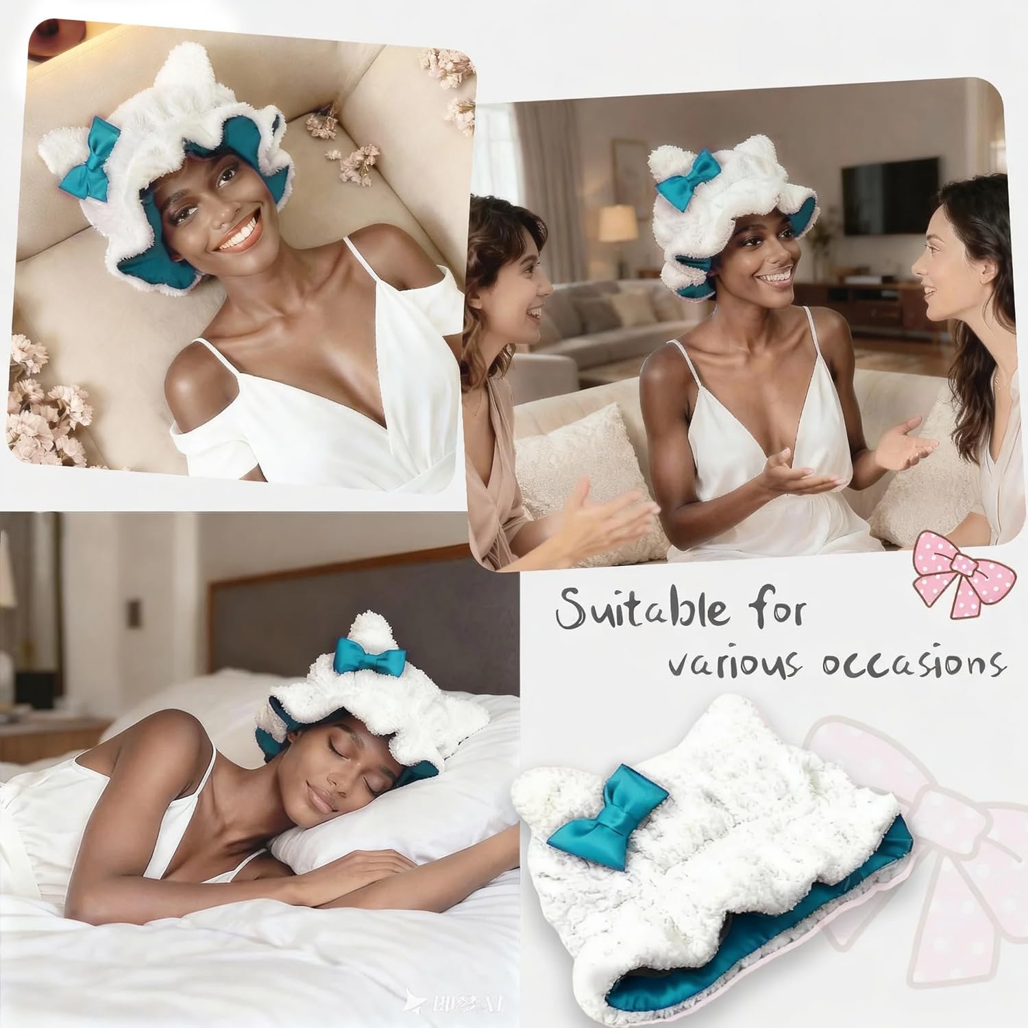 Detalle 1 de Etcial Sleep Bonnet with Satin Lining