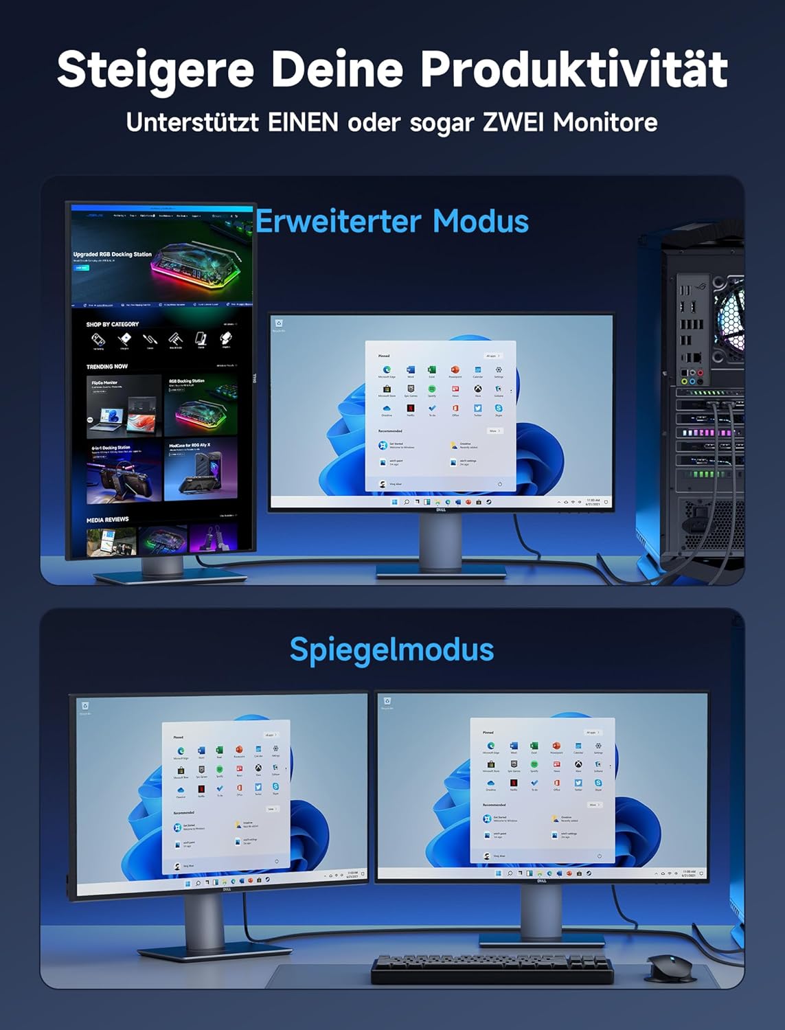 Thumbnail 5 de JSAUX 4K DisplayPort-zu-HDMI-Kabel (DP → HDMI) bis 4K@60Hz, 2K@120, 1080P@120, 2 m