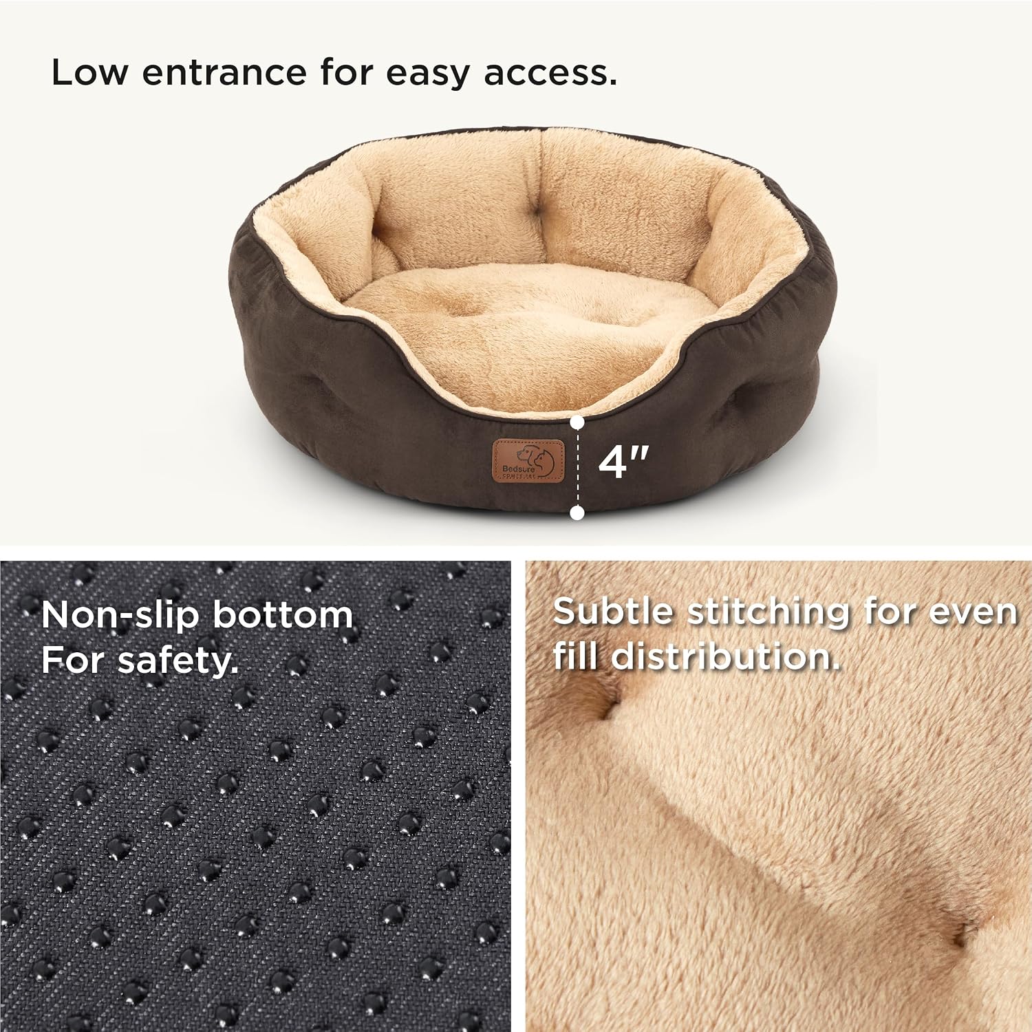 Detalle de Bedsure Cat Bed 51x48x15cm Round Washable
