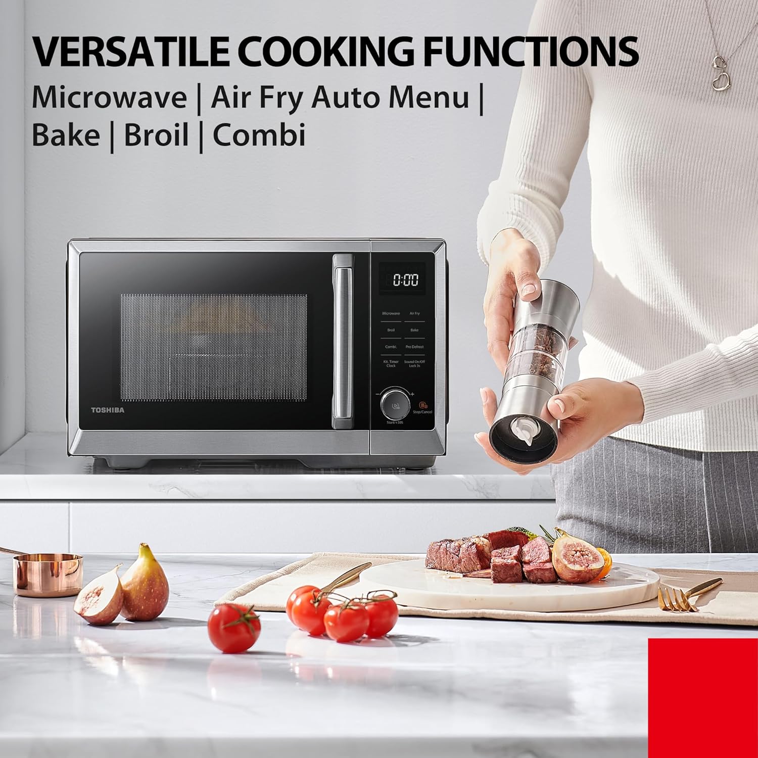 Thumbnail 1 de TOSHIBA Air Fry Auto Menu Combo 5-IN-1 Countertop Microwave Oven (26L) ML2-EC26SF(BS)
