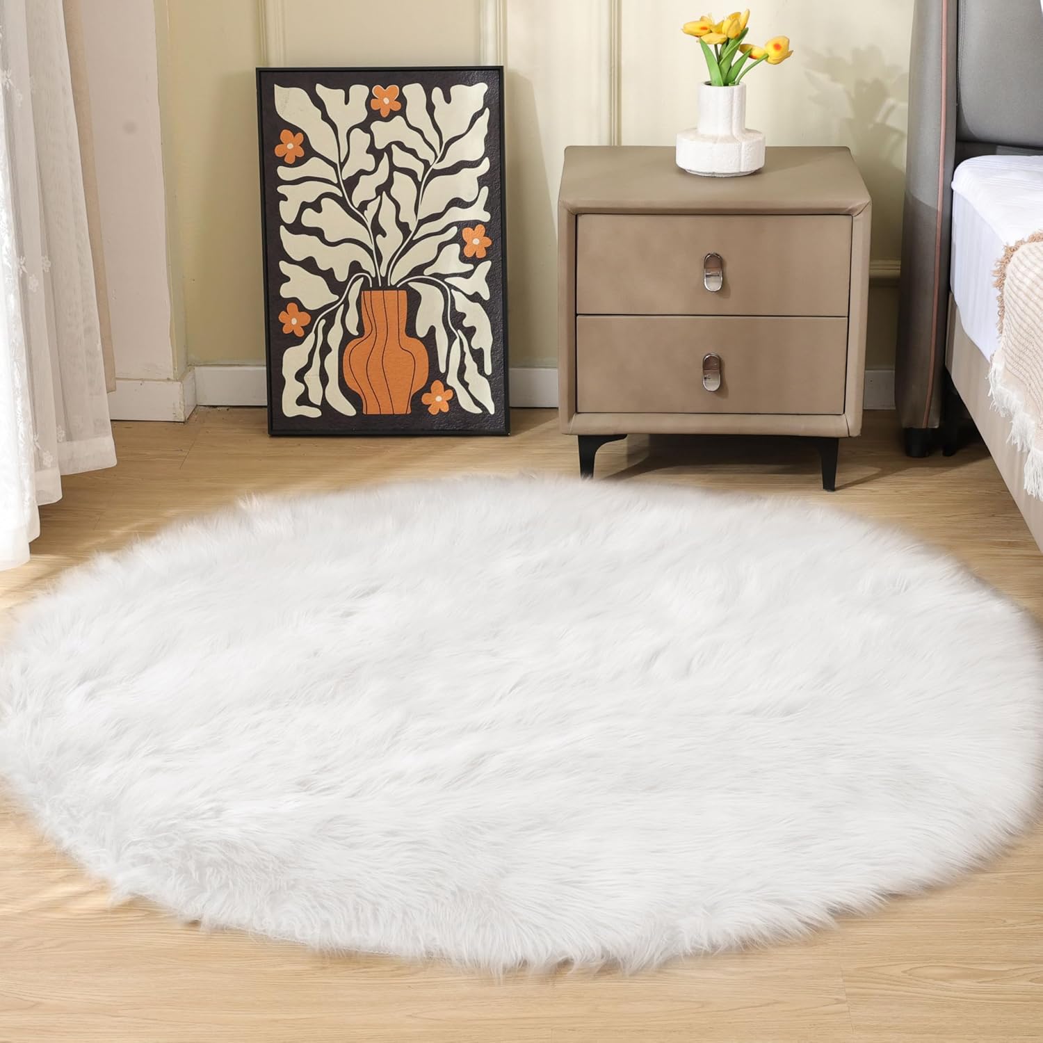 Detalle de ORINOVA Tapis Rond 150 cm Blanc