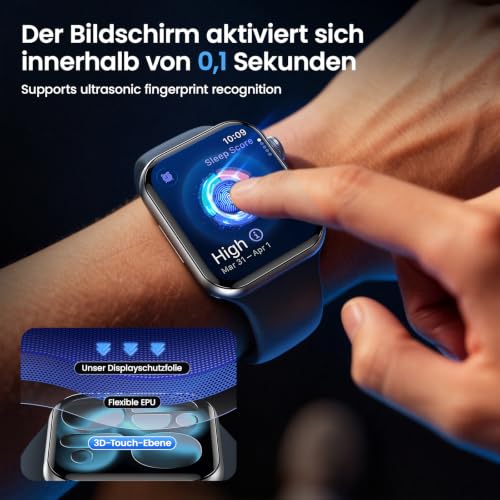 Thumbnail 6 de UniqueMe EPU Folie für Apple Watch 44/45 mm (Series 9–4) – 1:1 Displayschutz mit Montagewerkzeug