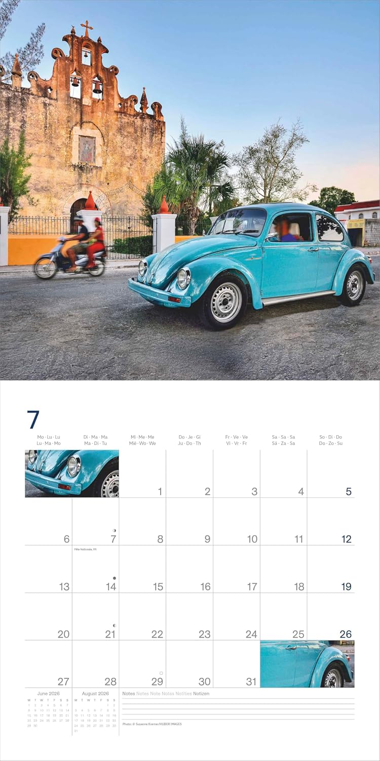 Detalle de VW Käfer Kalender 2026 (arti) – Wandkalender 30 x 30 cm mit Kultauto-Fotografien