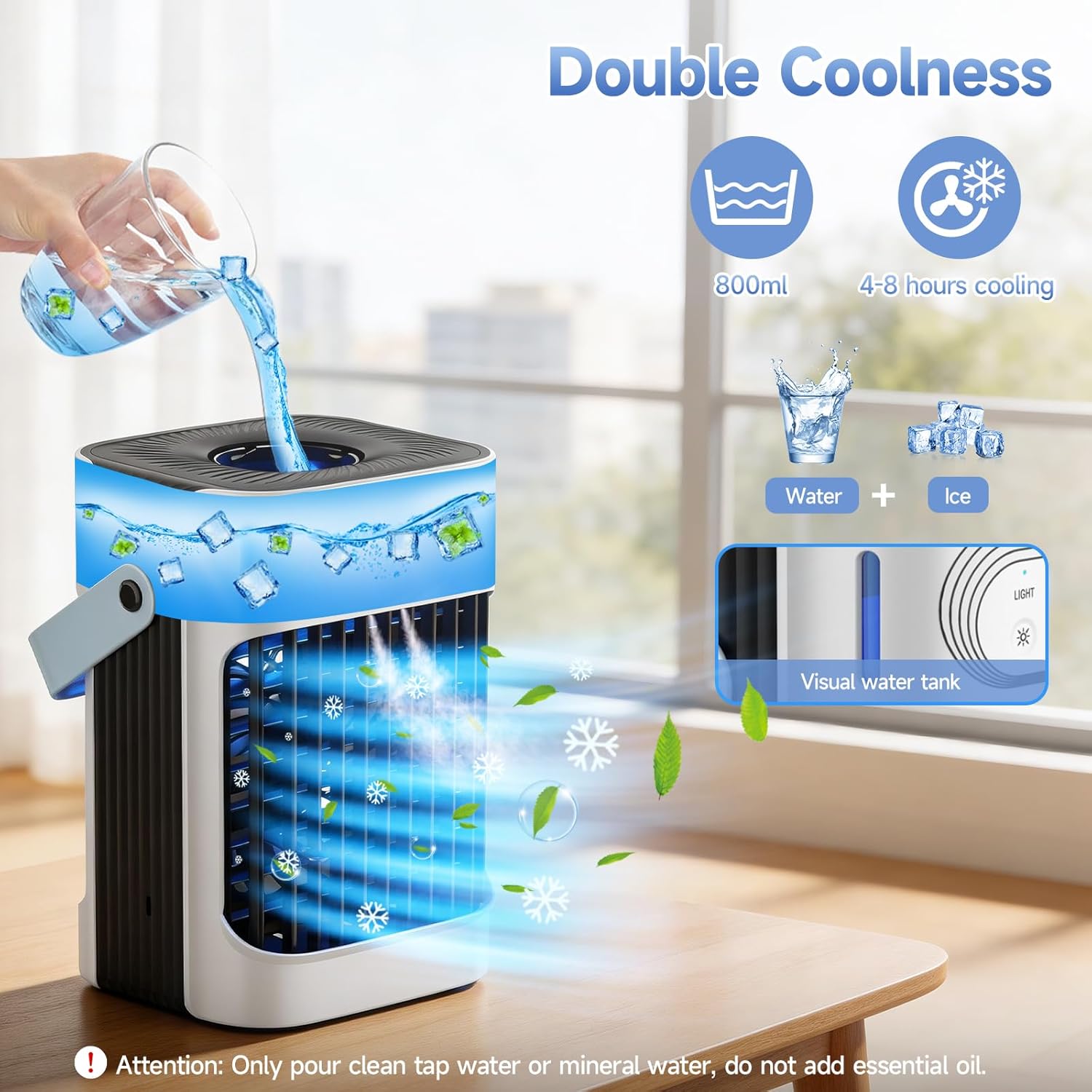 Thumbnail 1 de XTTANK Portable Air Cooler with 800ml Tank: 4-in-1 Mini Evaporative Cooler for Home, Office or Travel
