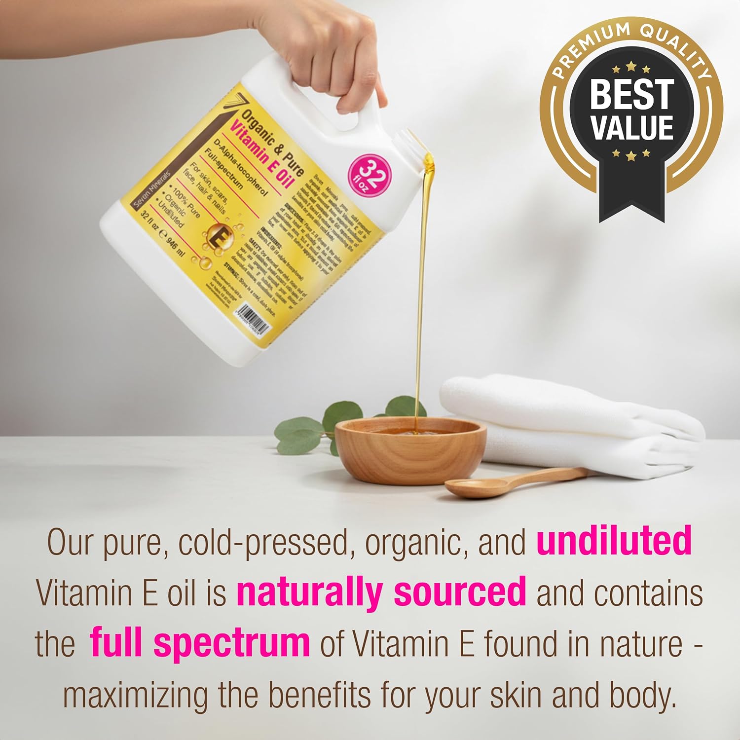 Detalle de Vitamin E Oil 32 fl oz Jug for Skin