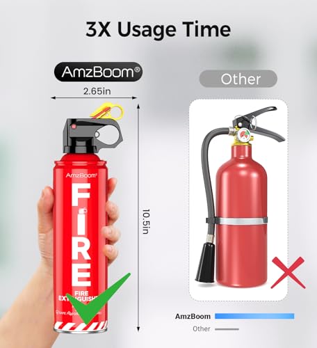 Thumbnail 3 de AmzBoom 2-Pack Fire Extinguisher for Home, Kitchen, Car, and Grill – Eco-Friendly, 8-in-1 Protection