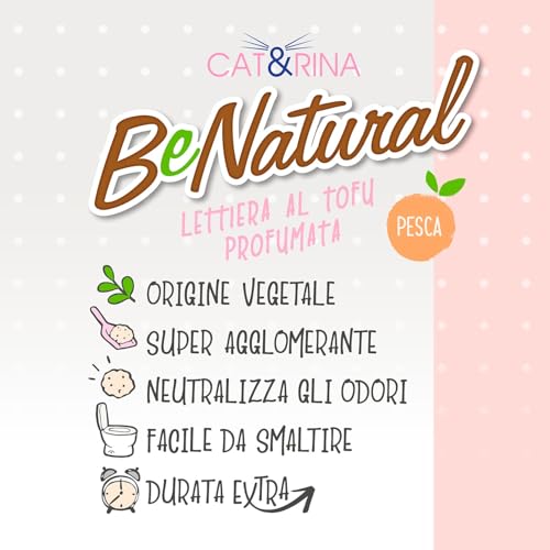 Detalle de Cat&Rina BeNatural: lettiera per gatti al tofu da 10 L, agglomerante e vegetale