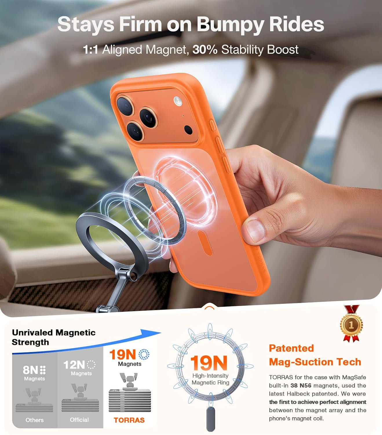 Thumbnail 4 de TORRAS for iPhone 17 Pro Case with MagSafe — 12FT Military-Grade Shockproof, Orange