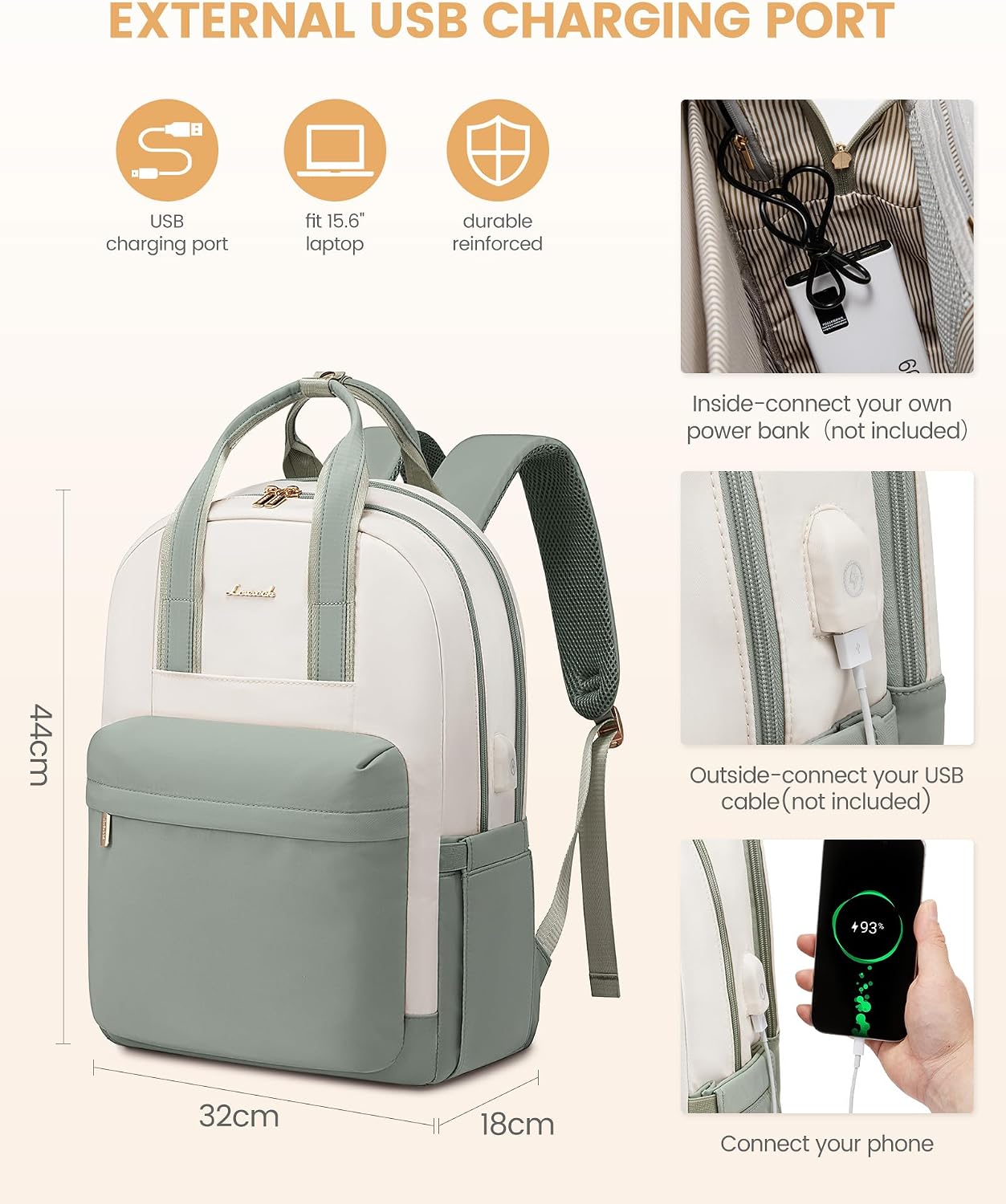 Thumbnail 4 de LOVEVOOK 15.6 inch Laptop Backpack for Women