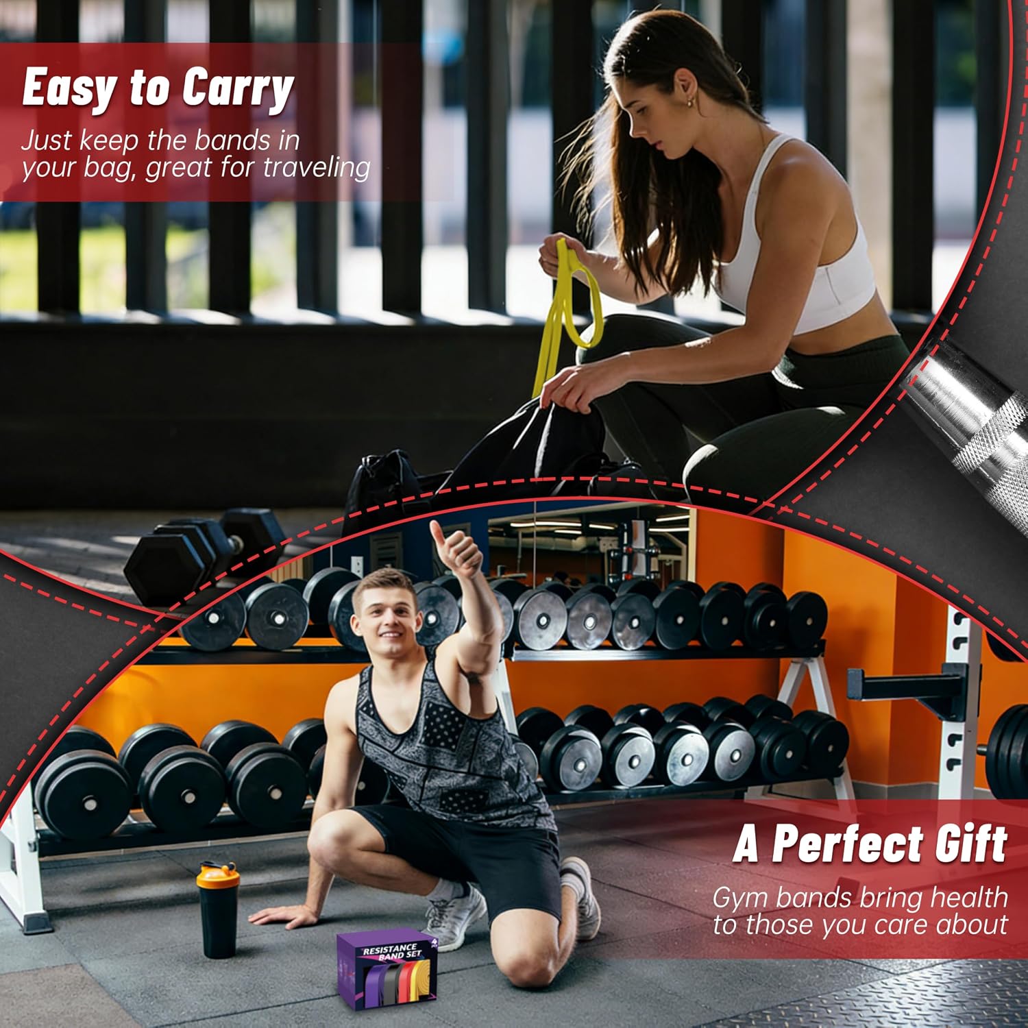 Detalle 2 de Resistance Bands for Working Out: 4-Level Pull Up Assistance Bands (5–85 lbs) for Full-Body Training