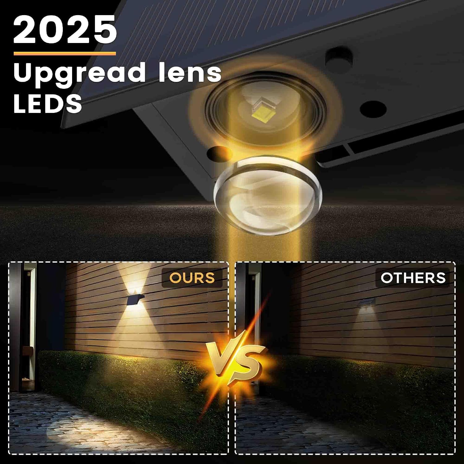 Thumbnail 5 de IIRARA YH0616 Solar Fence Lights, 6-Pack Warm White Up/Down LEDs