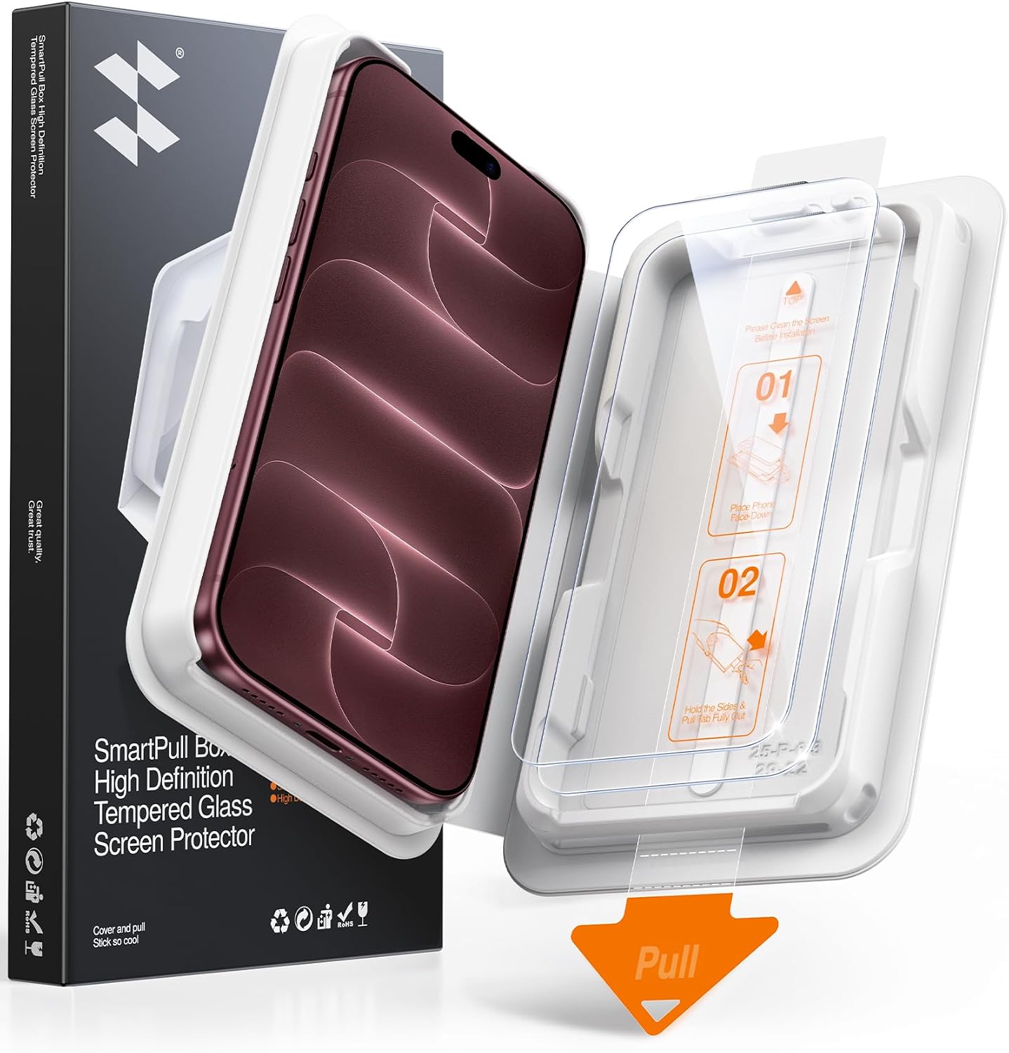 Detalle de SMARTDEVIL for iPhone 18 Pro Max Screen Protector, 2-Pack Tempered Glass