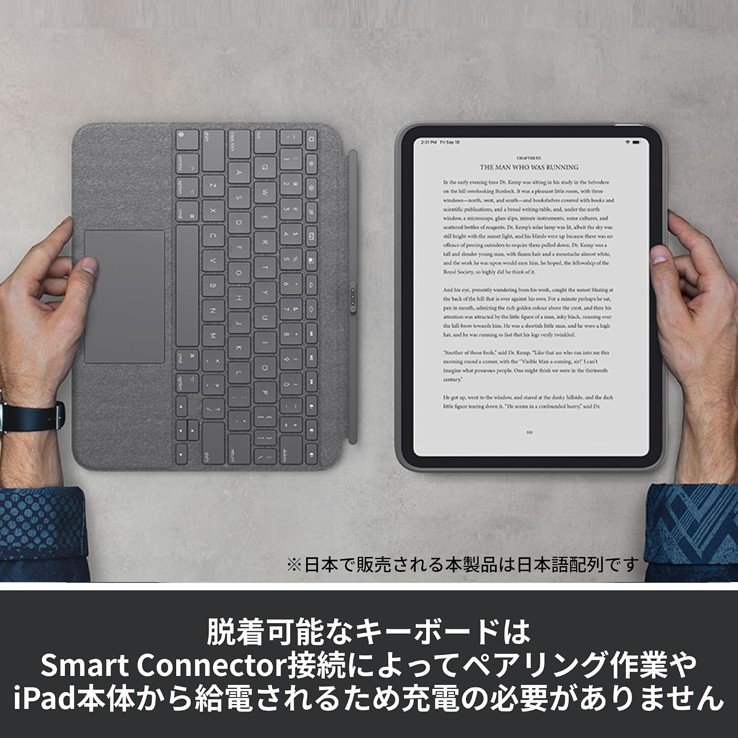 Detalle de ロジクール Combo Touch iK1059GRA iPad用キーボードケース、トラックパッド・バックライト搭載