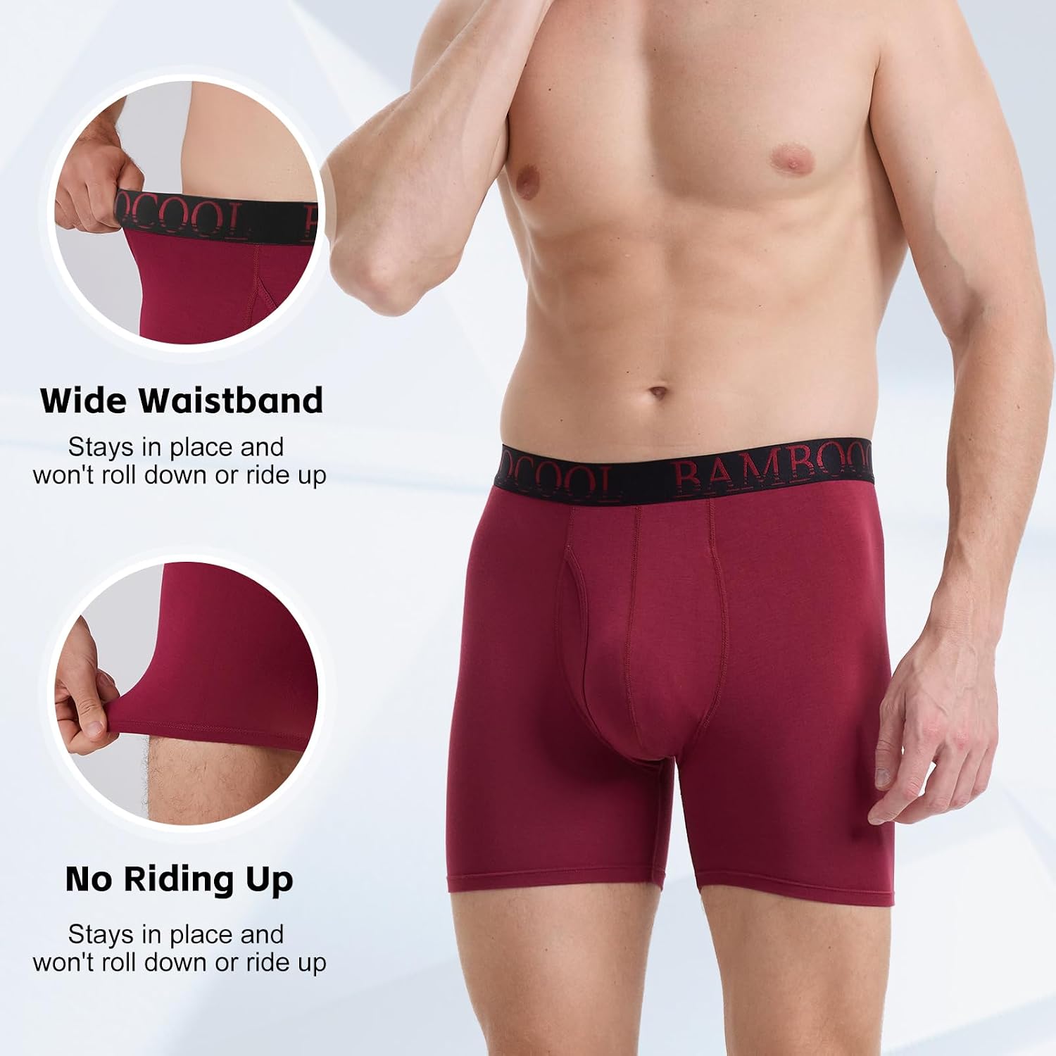 Detalle de BAMBOO COOL Ultra ComfortSoft Boxer Briefs for Men