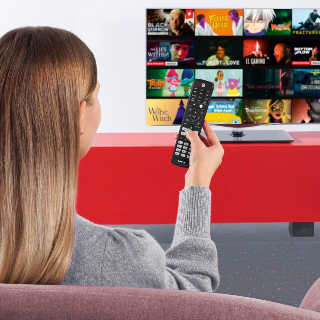 Thumbnail 6 de Hama lernfähige Universal-Fernbedienung für Philips TVs, Infrarot, selbstleuchtende Tasten, Easy Mode & 10 m Reichweite (schwarz)