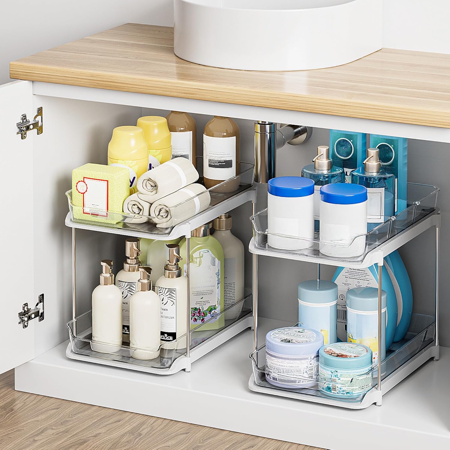 Thumbnail 4 de Delamu 2-Tier Under Sink Organizer 2-Pack