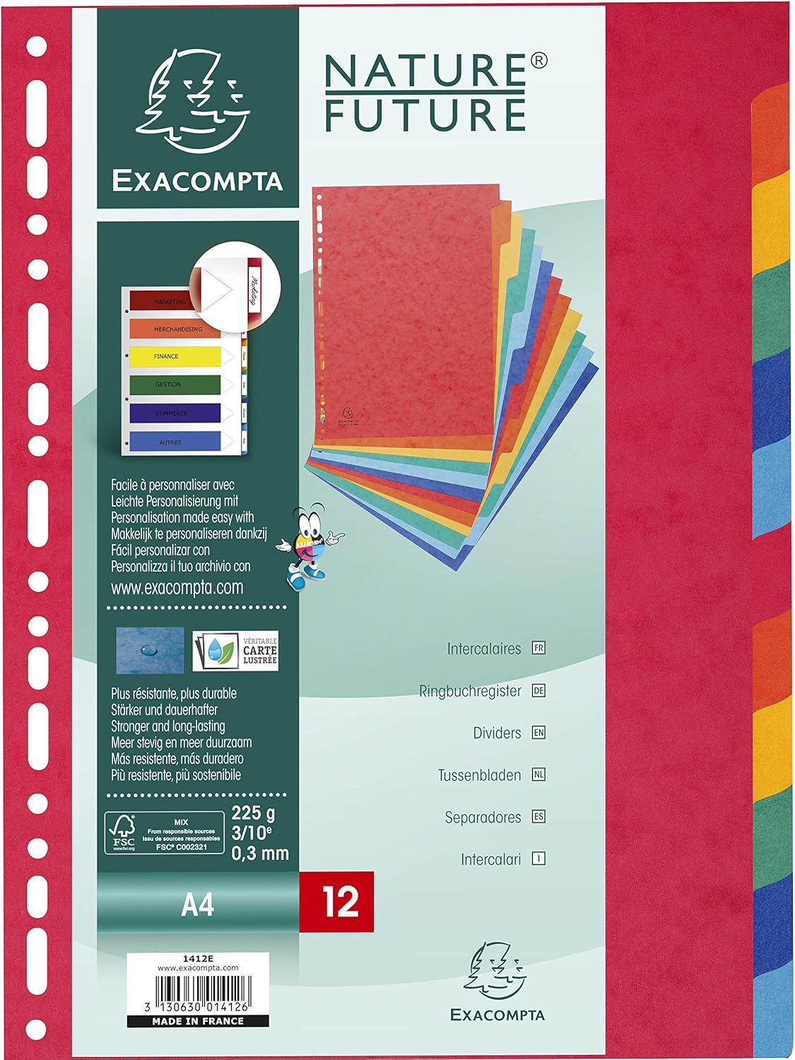 Thumbnail 4 de Exacompta 1410E Premium-Register für DIN A4: 10-teiliges Colorspan-Karton-Register mit Indexseite