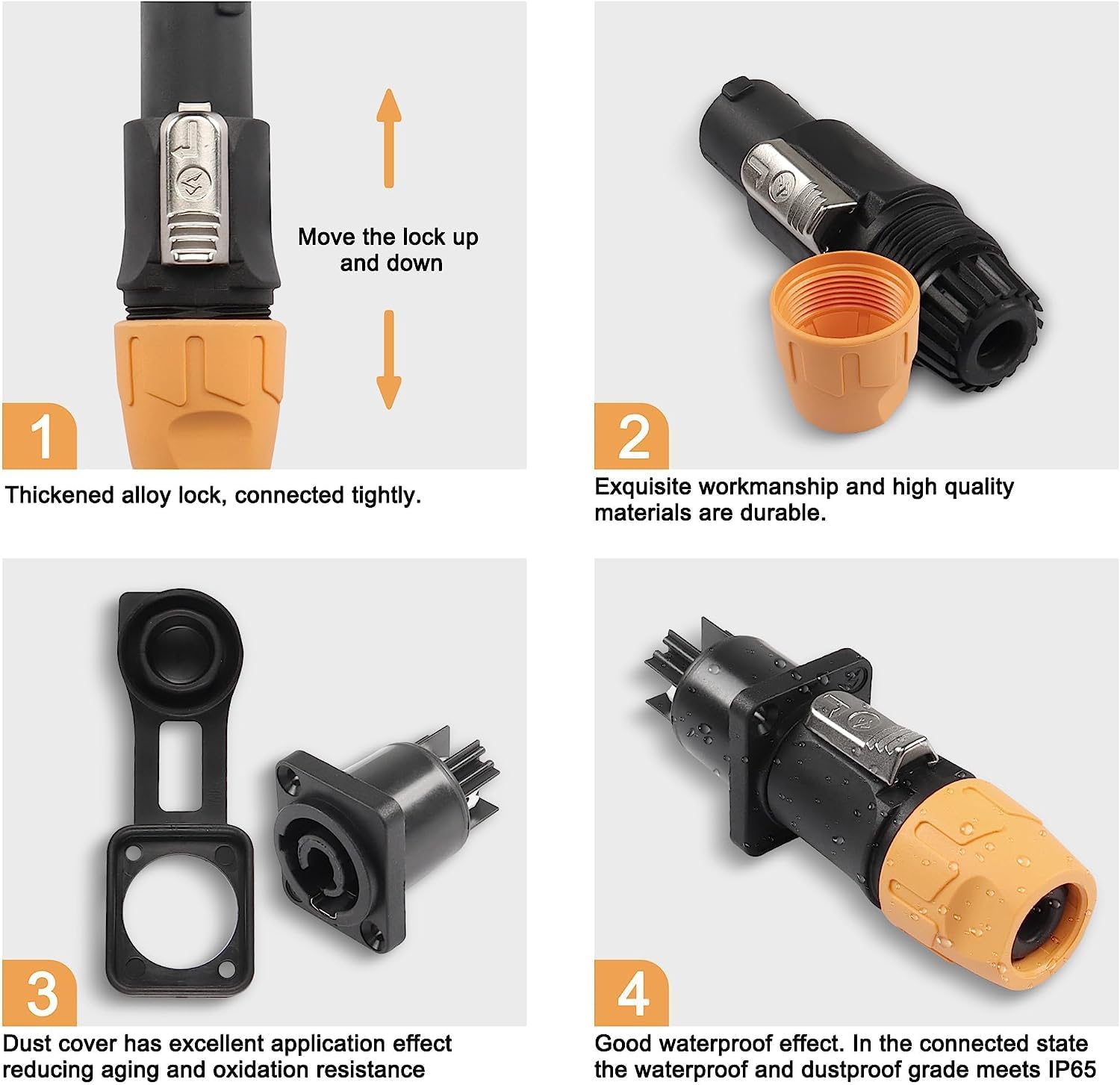 Thumbnail 2 de XMSJSIY Powercon 3‑pin 20A 250V speaker connector 🎧