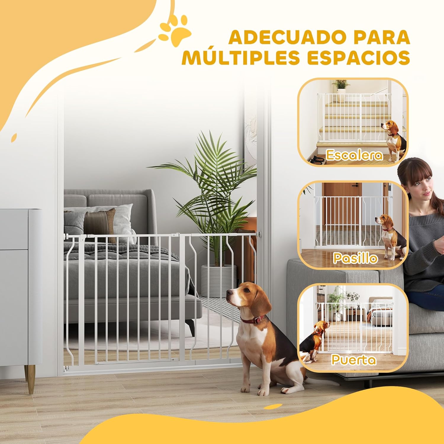 Thumbnail 6 de PawHut Barrera Extensible 75-115 cm para Perros
