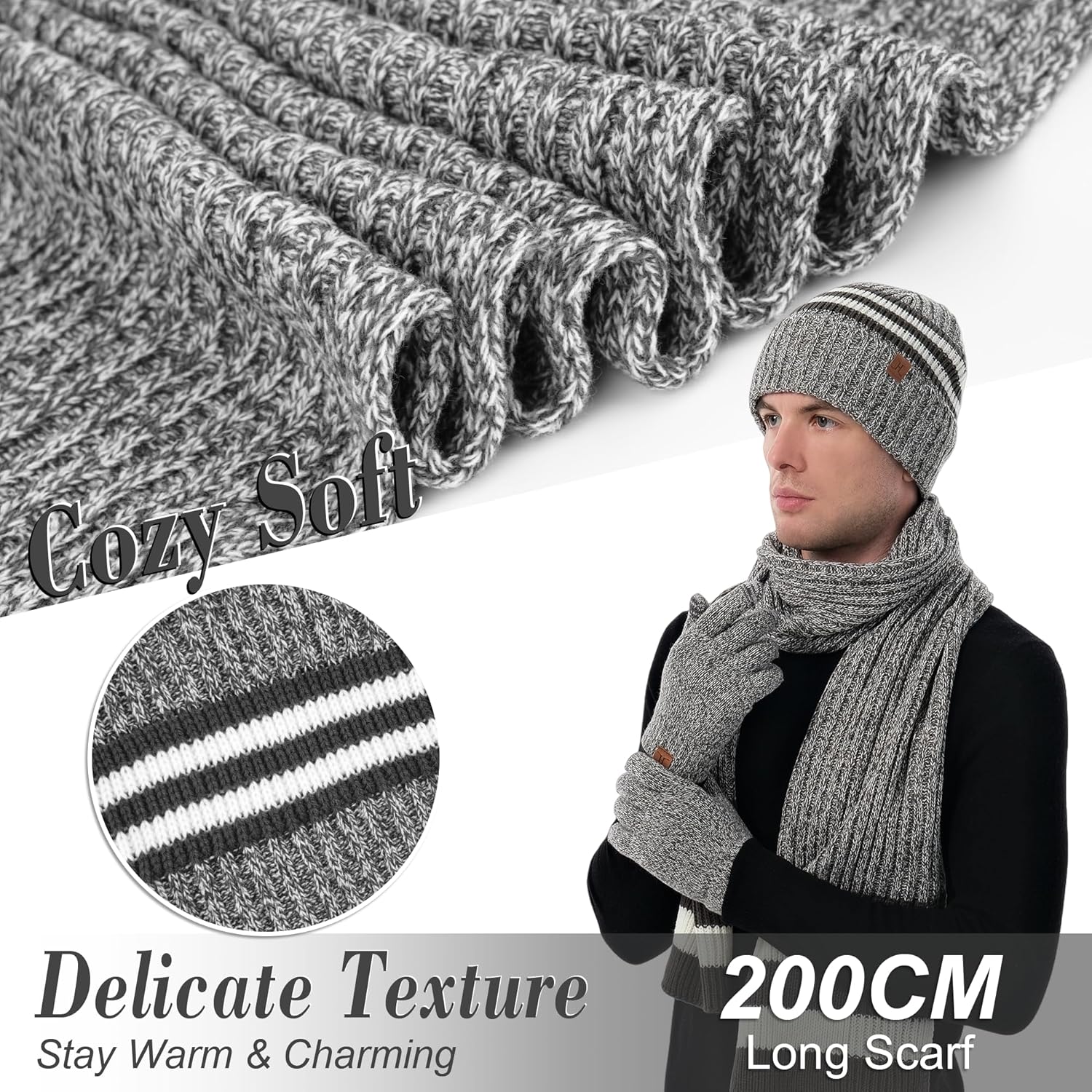 Thumbnail 4 de Bequemer Laden Ensemble bonnet écharpe gants 3 pièces 🧣