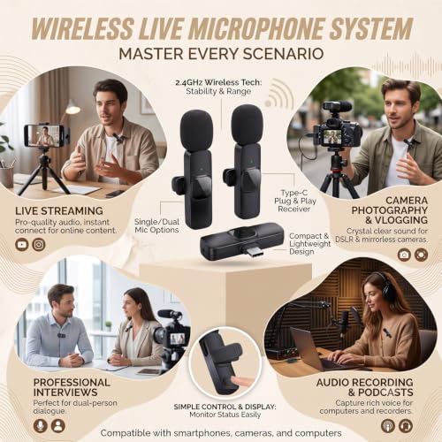 Thumbnail 5 de DUIDESHI Wireless Lavalier Microphone for Phone (Type-C): A practical clip-on mic for on-the-go video