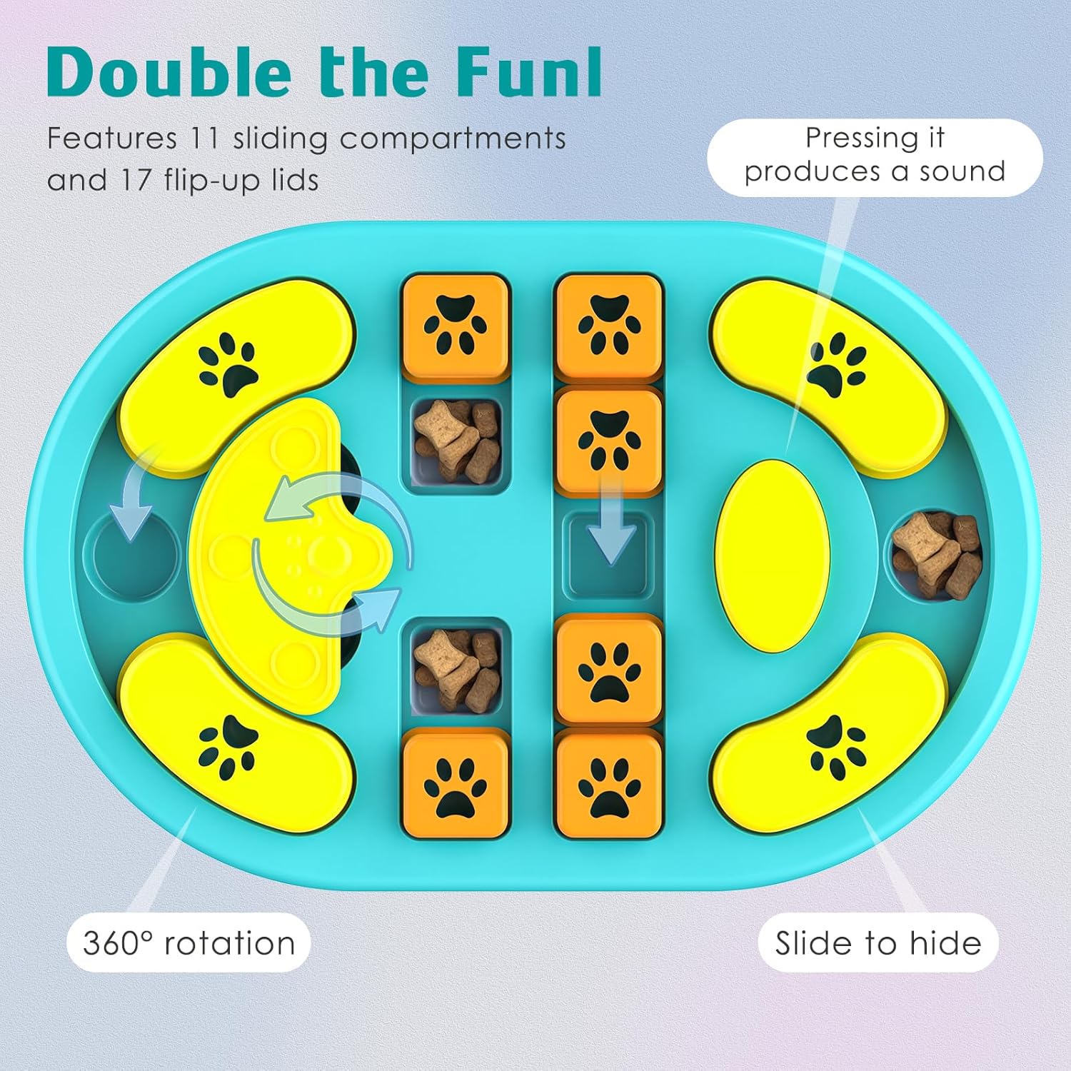 Detalle de TRIGRAND Intelligenz-Hundespielzeug mit Quietschern – Puzzle, langsames Fressen und Waschbarkeit