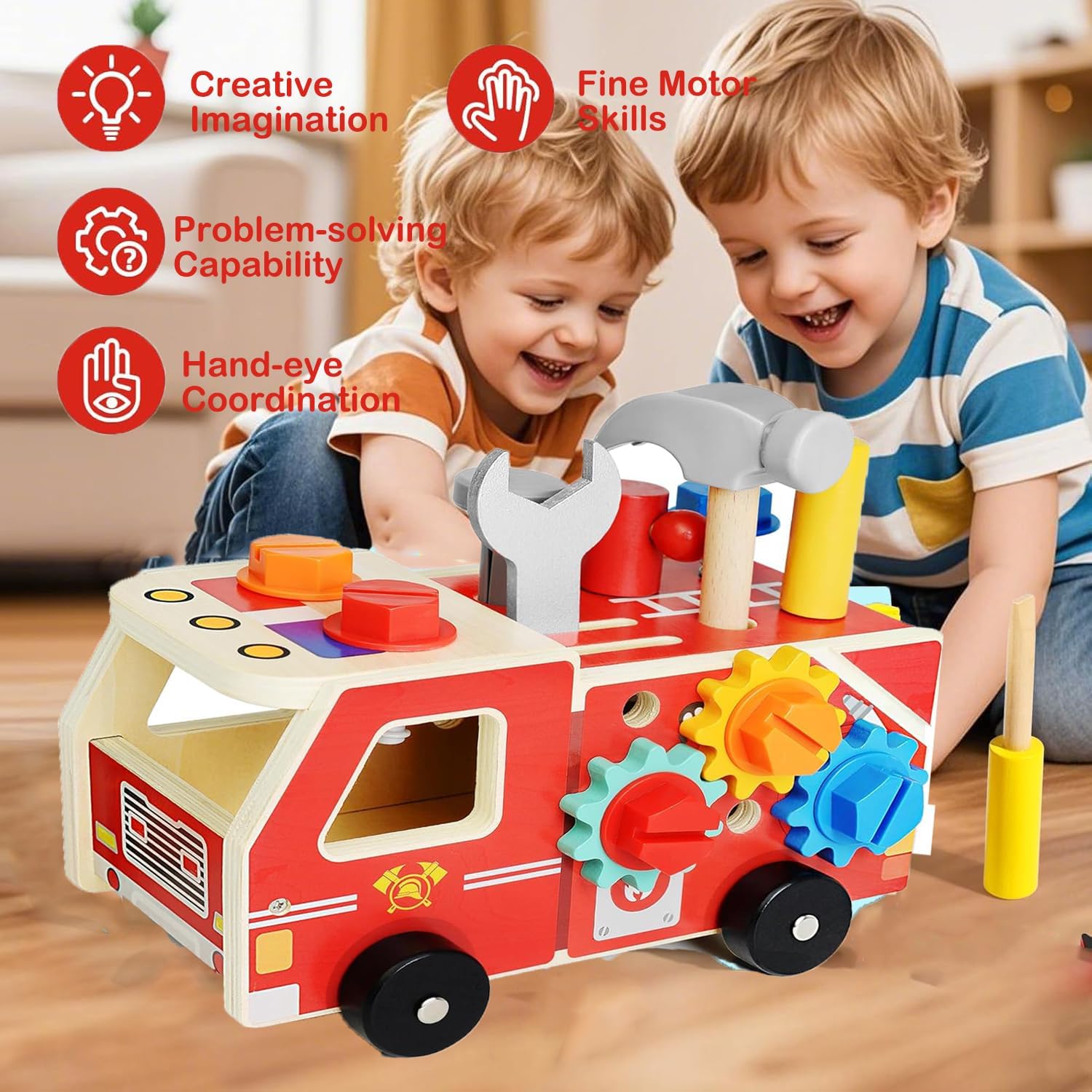 Detalle 2 de Kinder Werkzeugkoffer Holzspielzeug ab 2