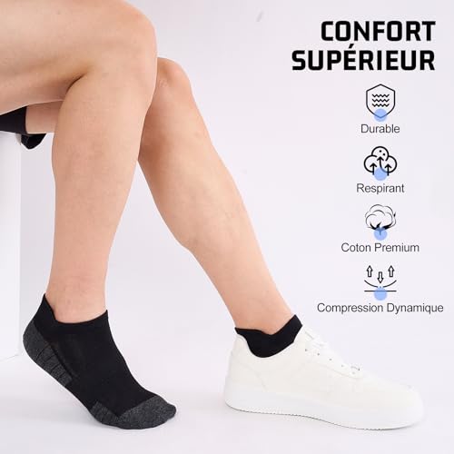 Thumbnail 6 de Effeet 10 Paires Chaussettes Basses Homme Femme – Coton Respirant, Antidérapantes, Sport Unisexe