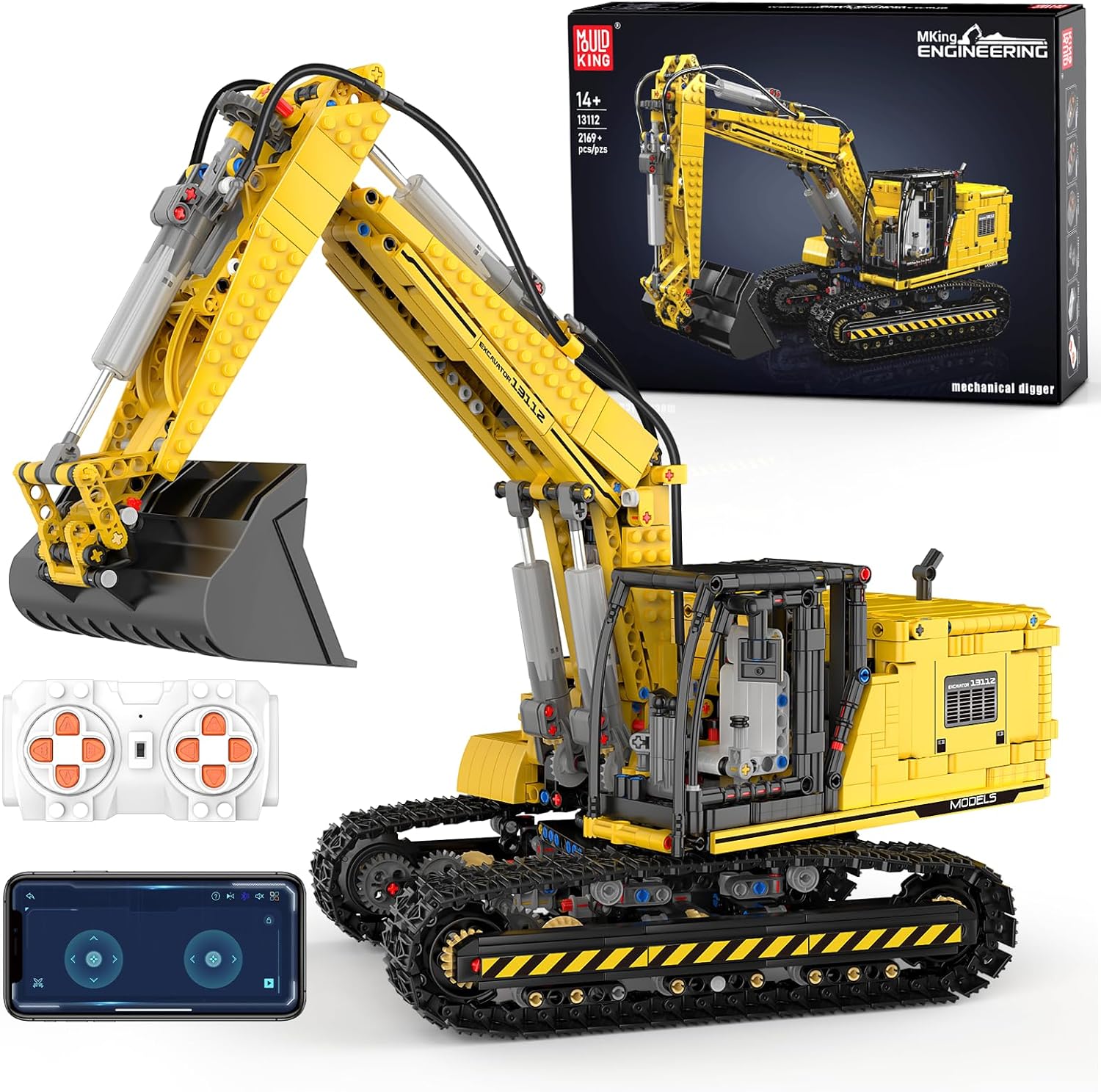 Thumbnail 5 de Mould King 17059 Technik Bagger Turmdrehkran – Klemmbausteine, 1731 Teile, 14+
