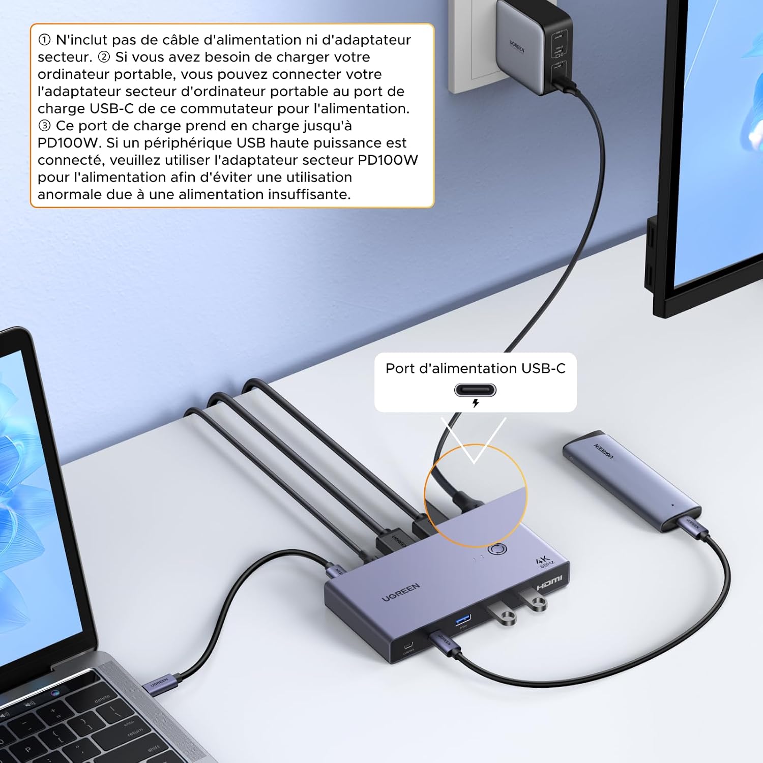 Thumbnail 5 de UGREEN KVM Switch HDMI USB C 4K 60Hz
