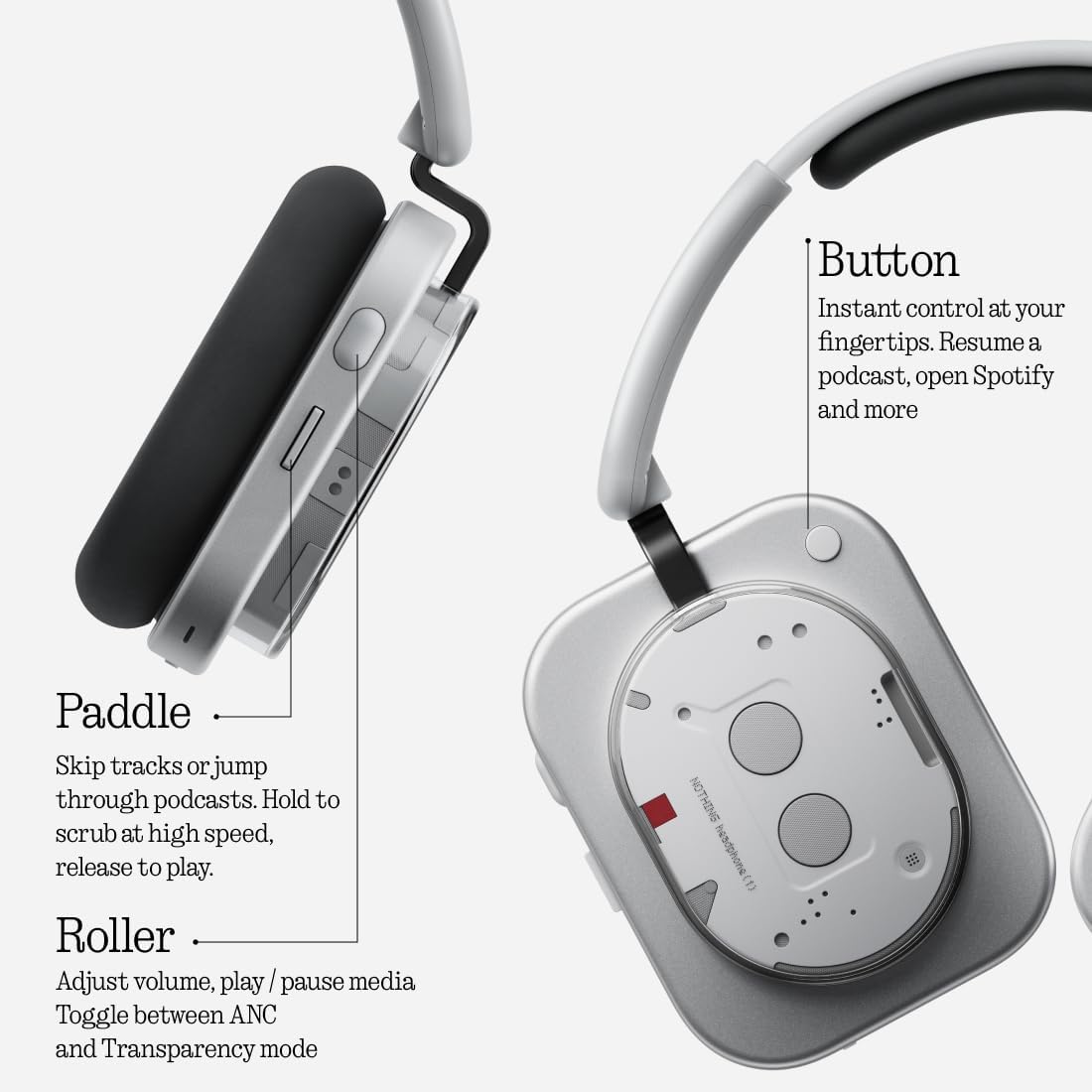 Detalle de Nothing Ear (1) over-ear ANC headphones 80 hours