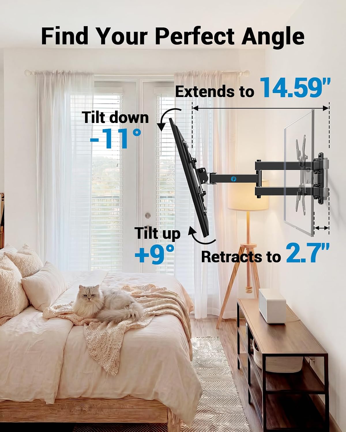 Thumbnail 5 de Pipishell Full Motion TV Wall Mount 44 lbs