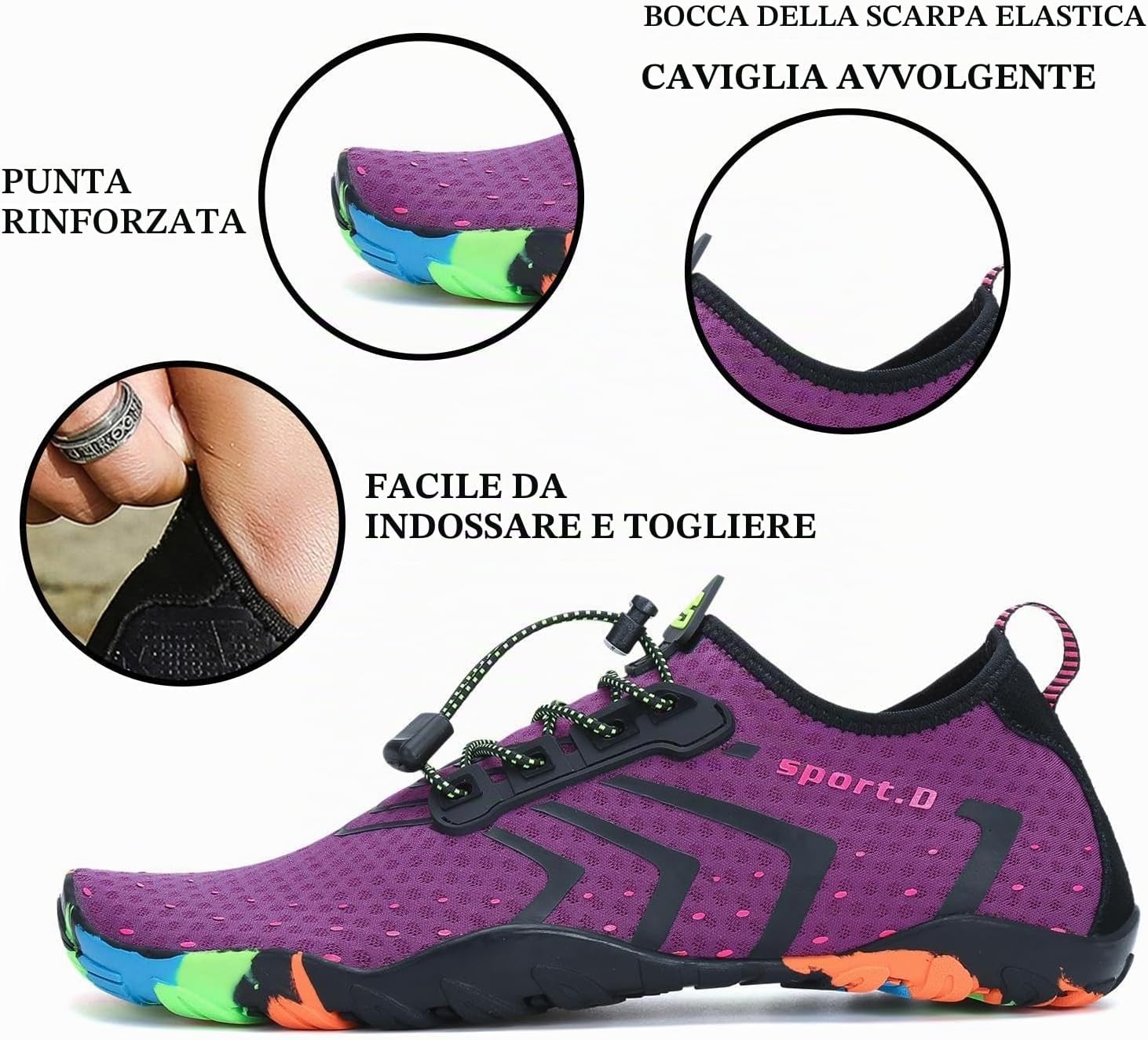 Detalle de SAGUARO Scarpe da Scoglio Uomo e Donna: scarpette da spiaggia leggere, traspiranti e antiscivolo