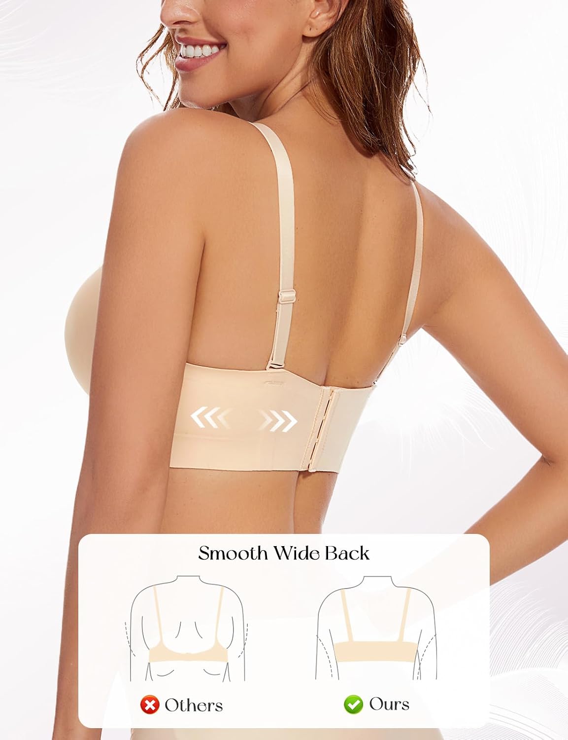 Thumbnail 3 de Upushall Push Up Padded Bra with 2-Cup Lift, Deep V Plunge and Seamless T-Shirt Design