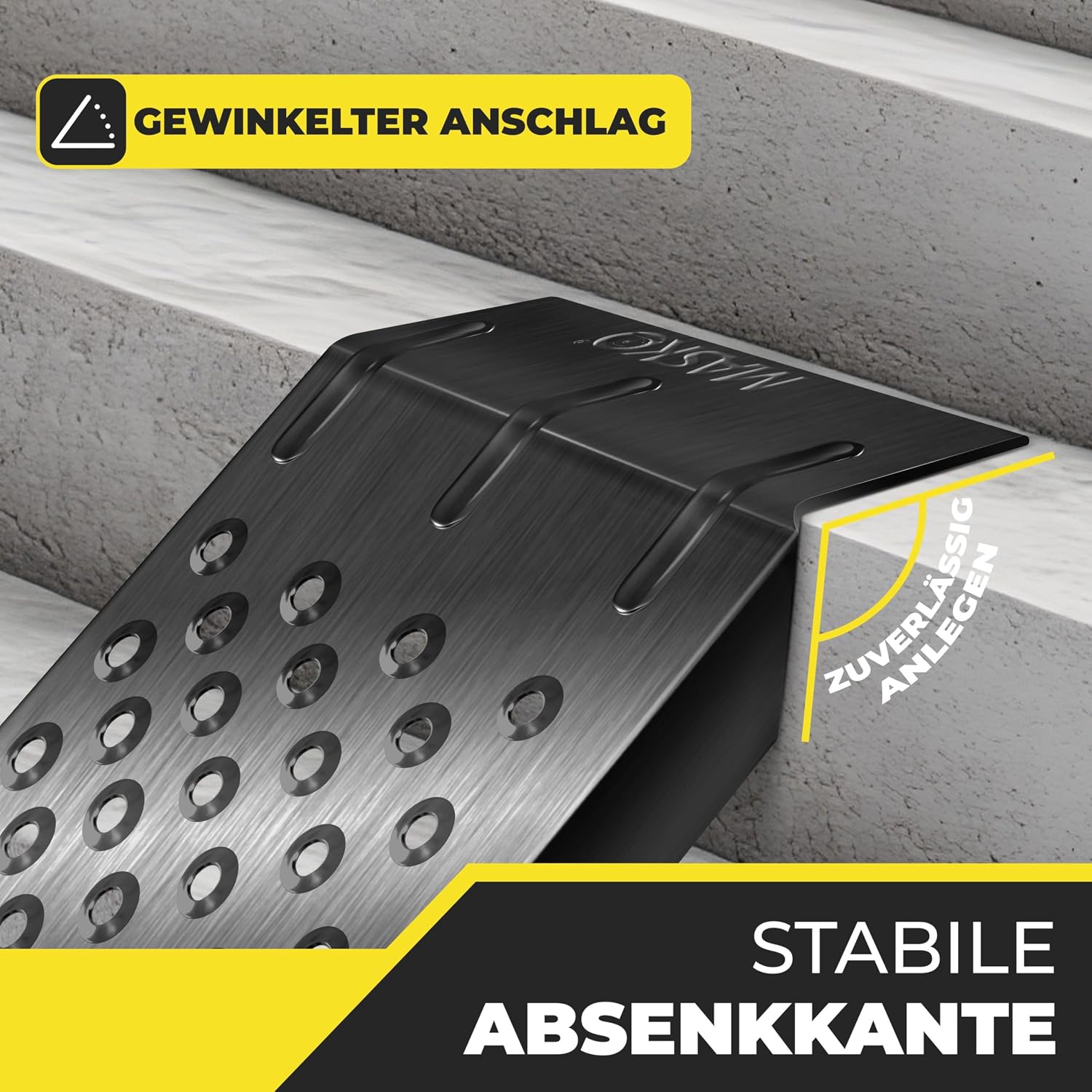 Detalle de MASKO® 2X Auffahrrampe 400kg – Verzinkte Verladerampe im 2er-Set (160x23x4,5 cm, je 5,5 kg)