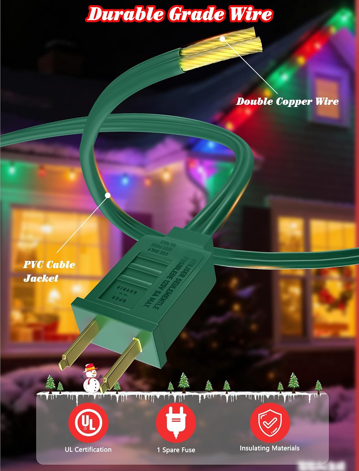 Thumbnail 4 de Oviejo C7 LED 25 ft Christmas String Lights ๐